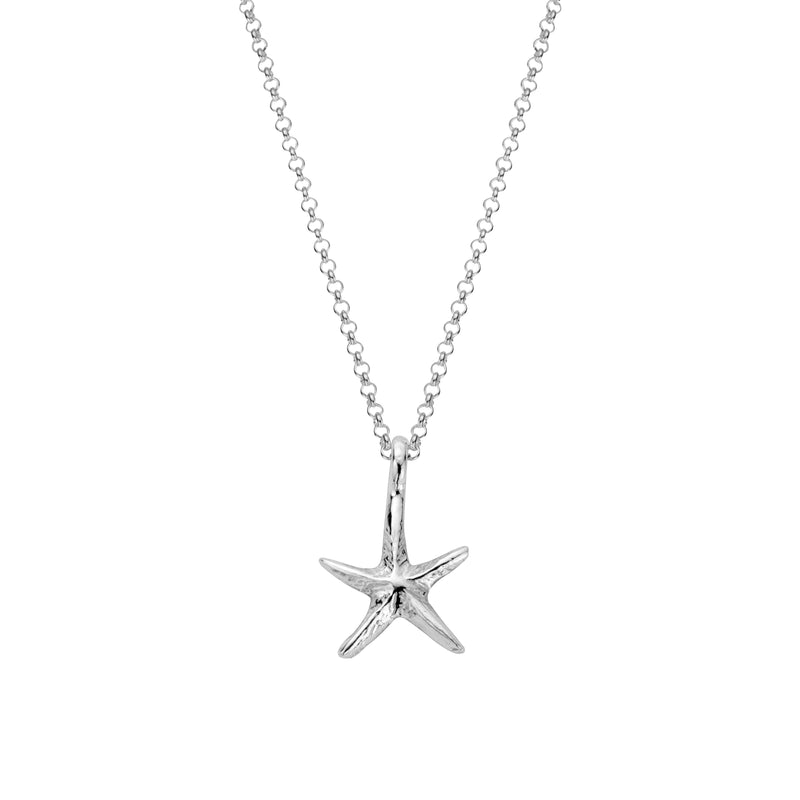Silver Medium Starfish Necklace