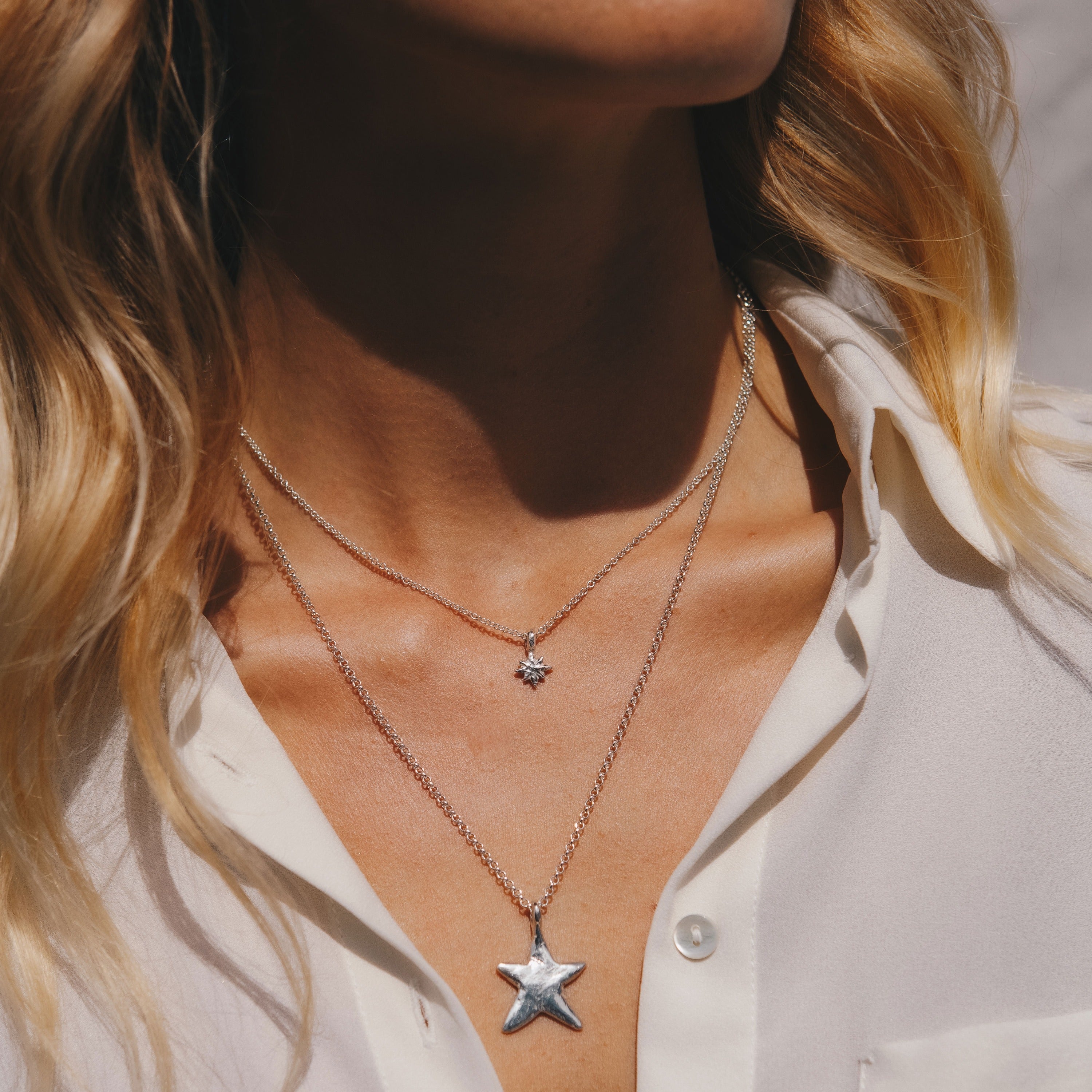 Silver Midi Star Necklace