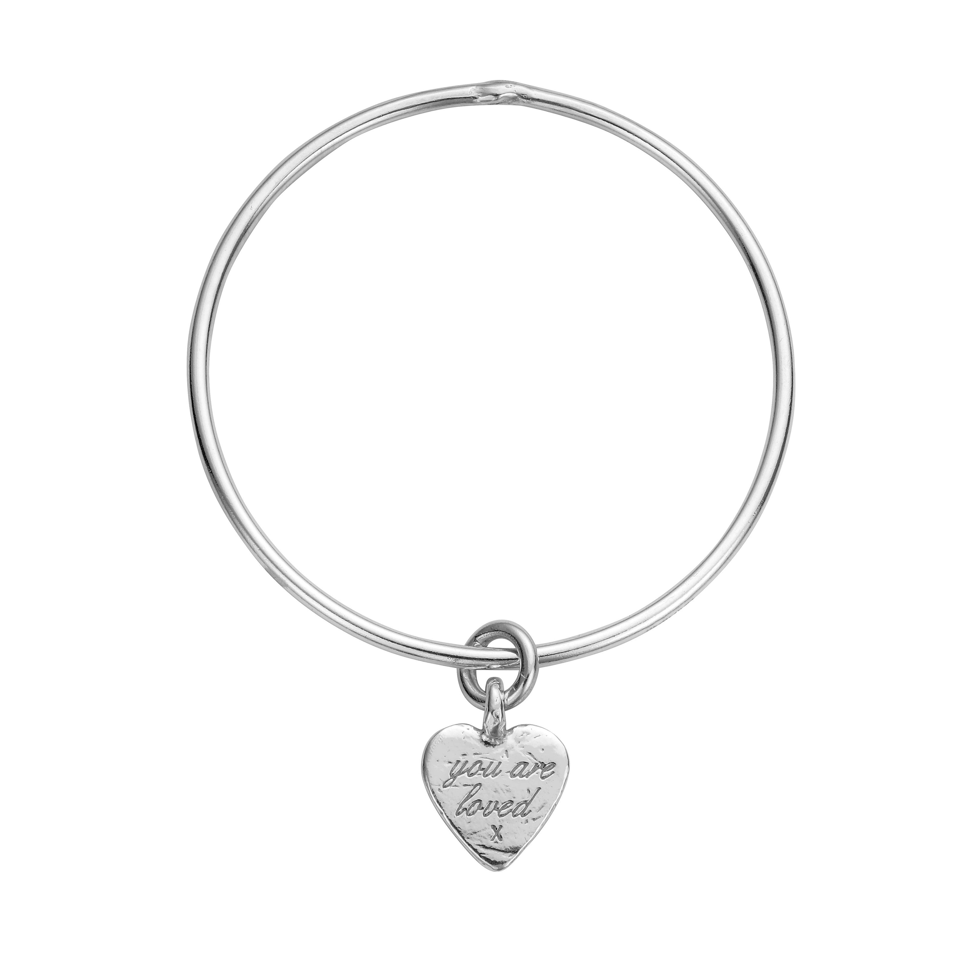 Silver Medium You Are Loved Bangle