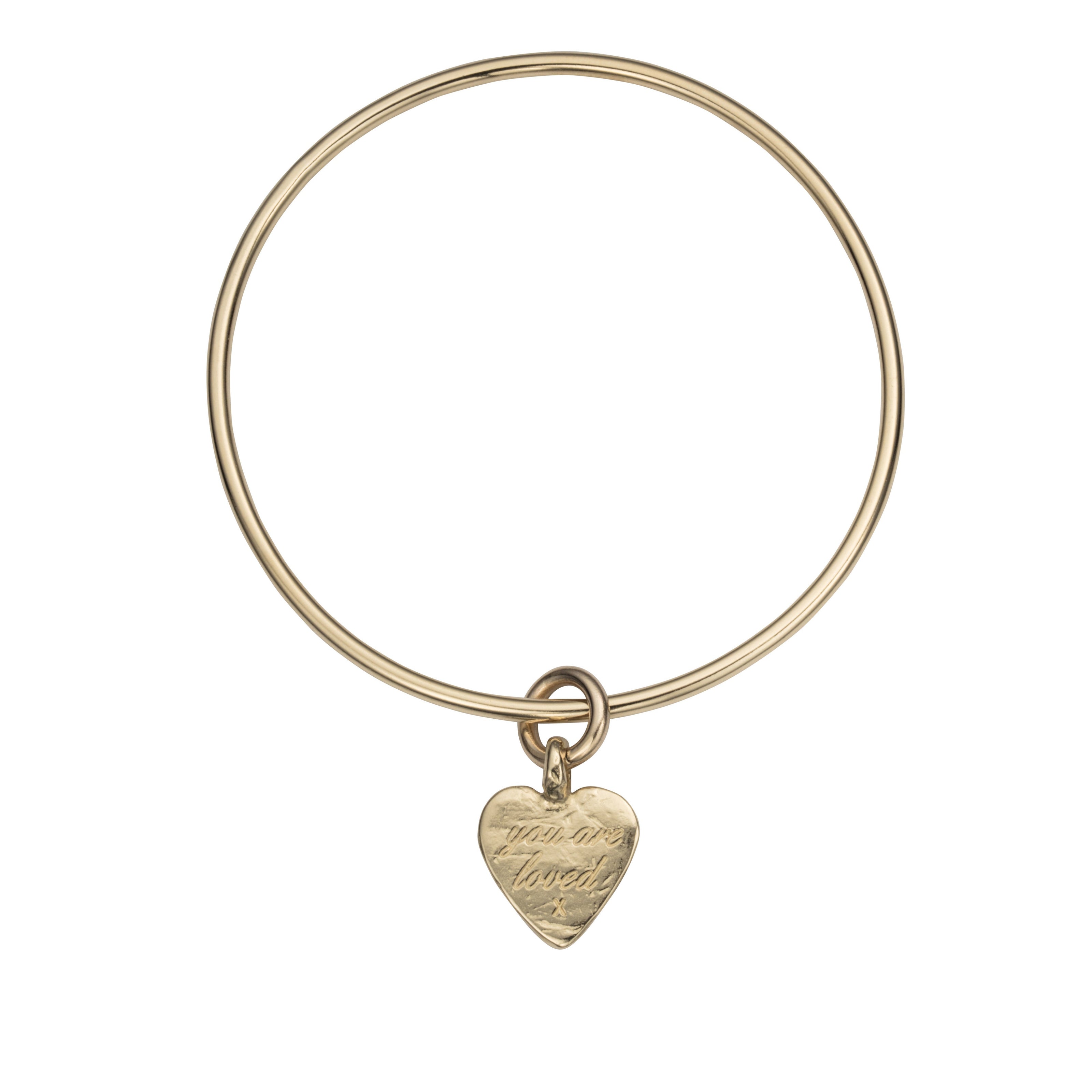 Gold Medium You are Loved Bangle