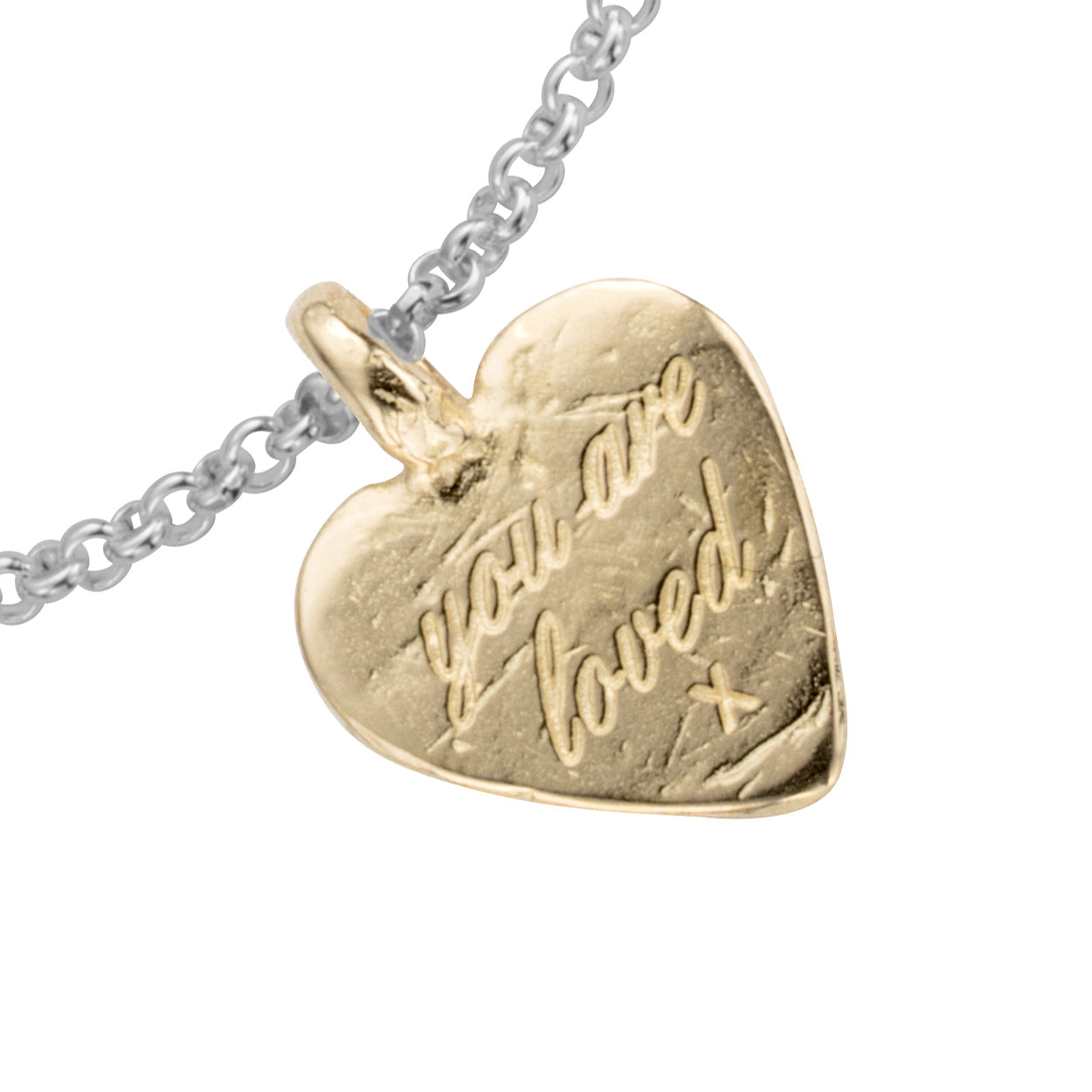 Silver & Gold Medium You Are Loved Chain Bracelet