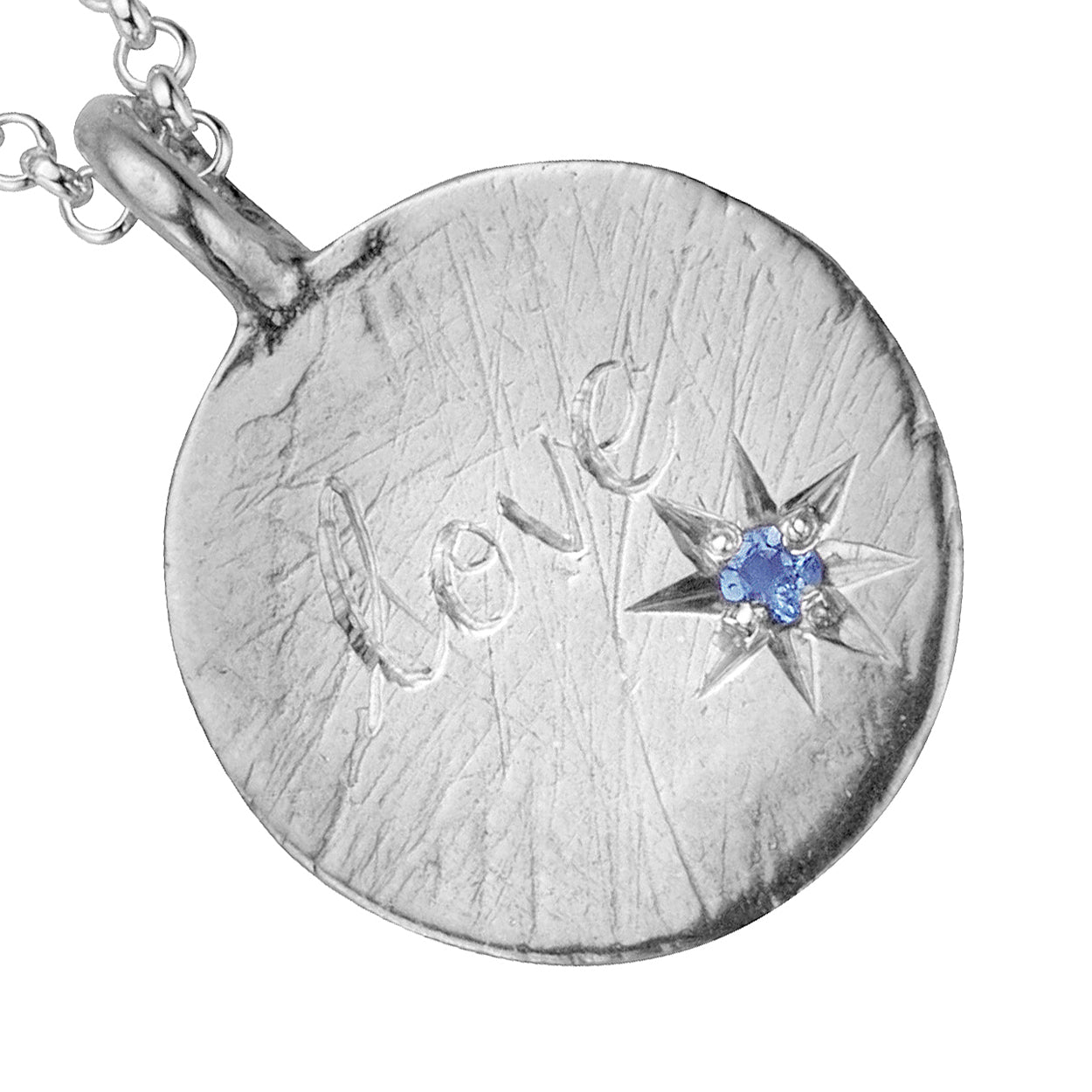 Silver Aquamarine Midnight Moon Necklace
