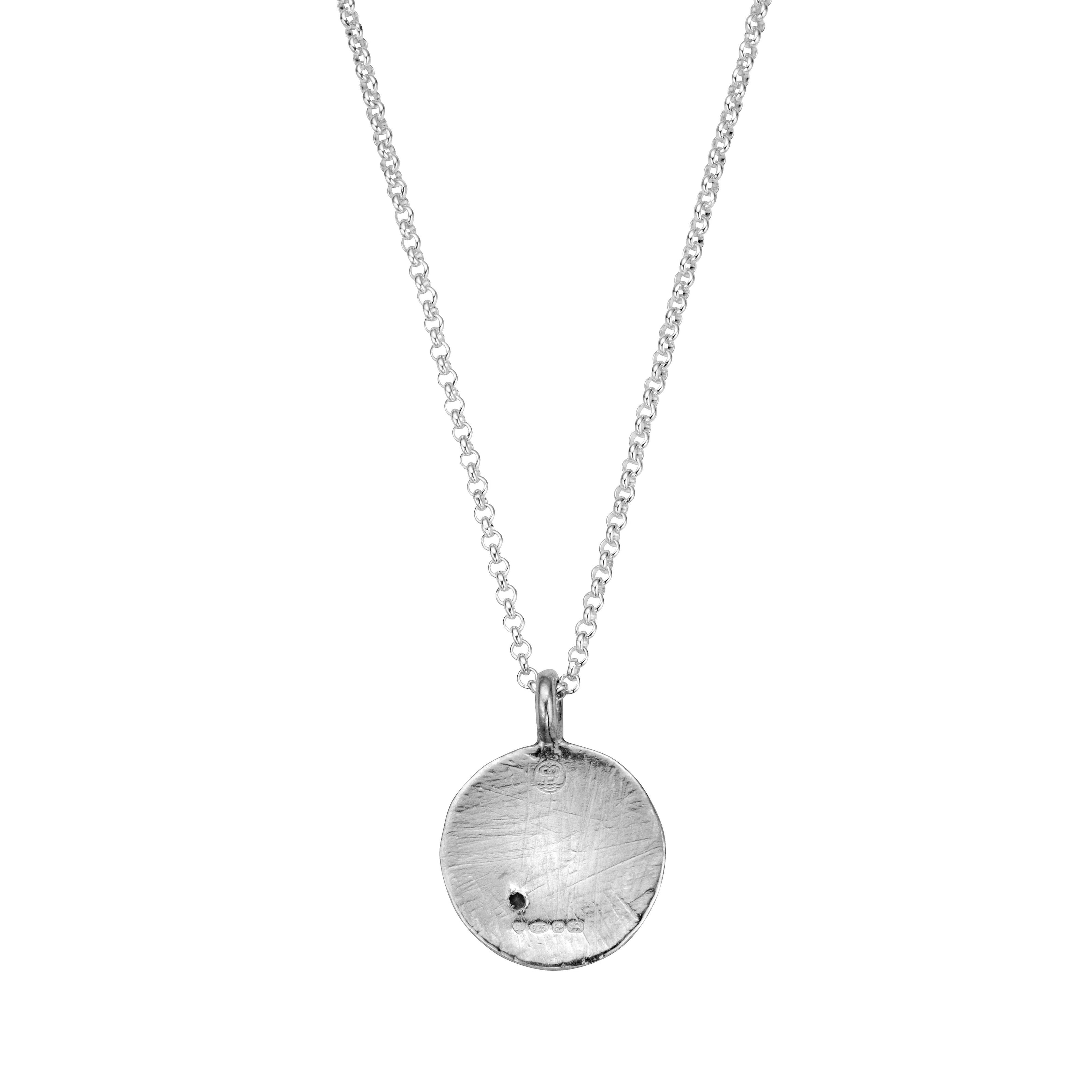 Silver Tourmaline Midnight Moon Necklace