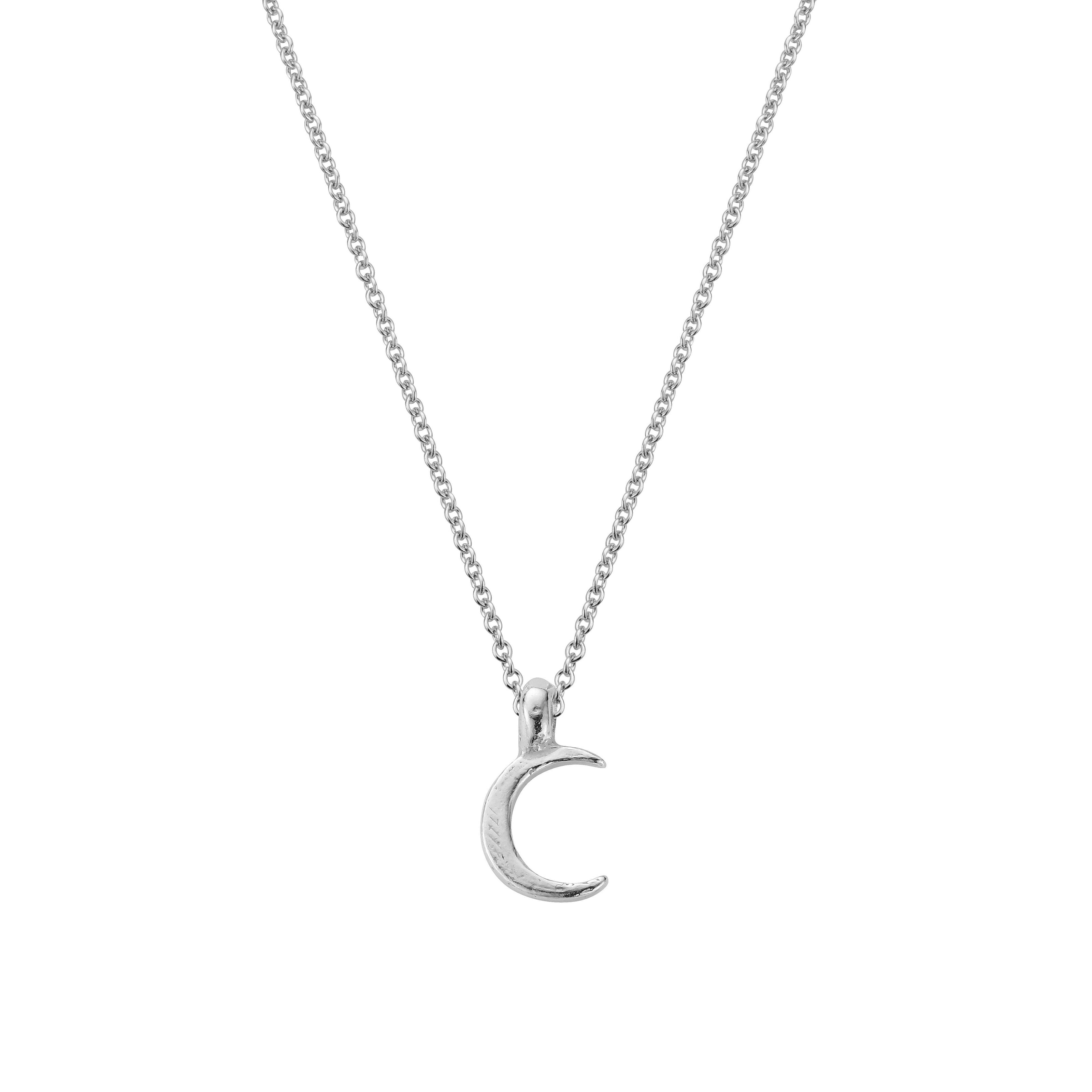 Silver Mini Crescent Moon Necklace
