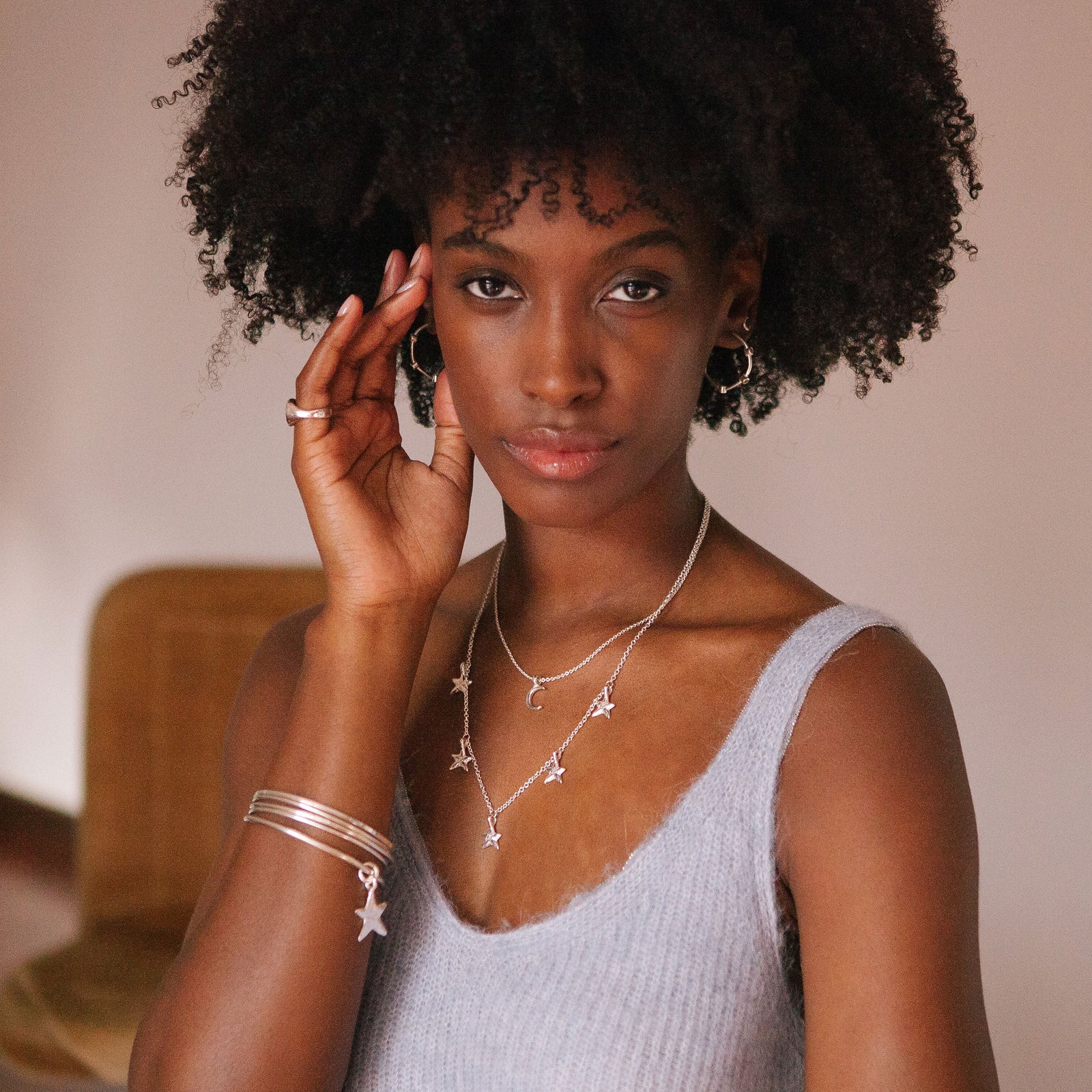 Silver Mini Crescent Moon Necklace