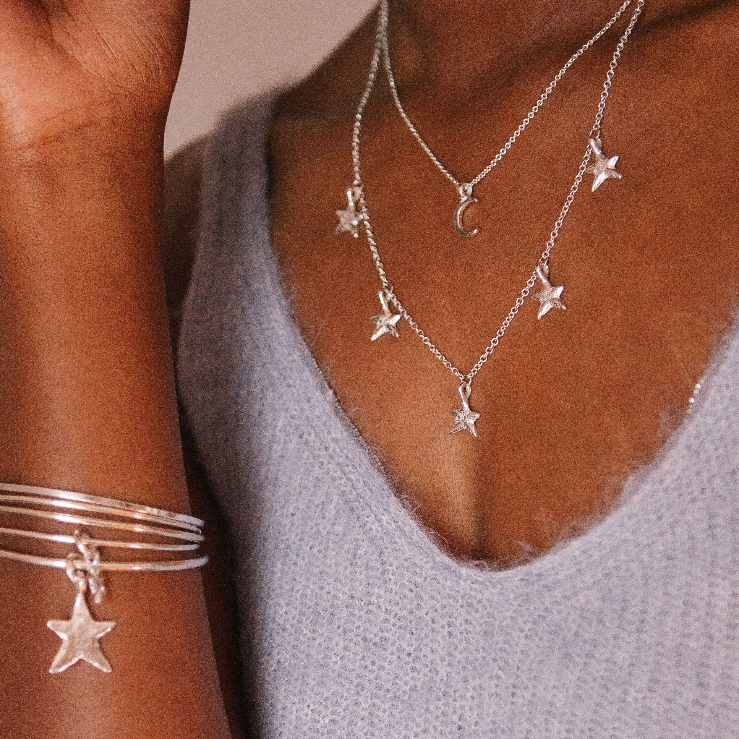 Mini Crescent Moon Silver Necklace – Daniella Draper