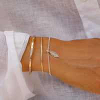 Silver Mini Feather Chain Bracelet