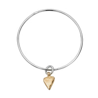 Silver & Gold Mini Heart Bangle