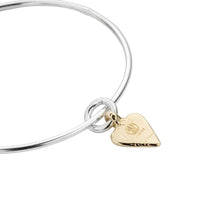 Silver & Gold Mini Heart Bangle