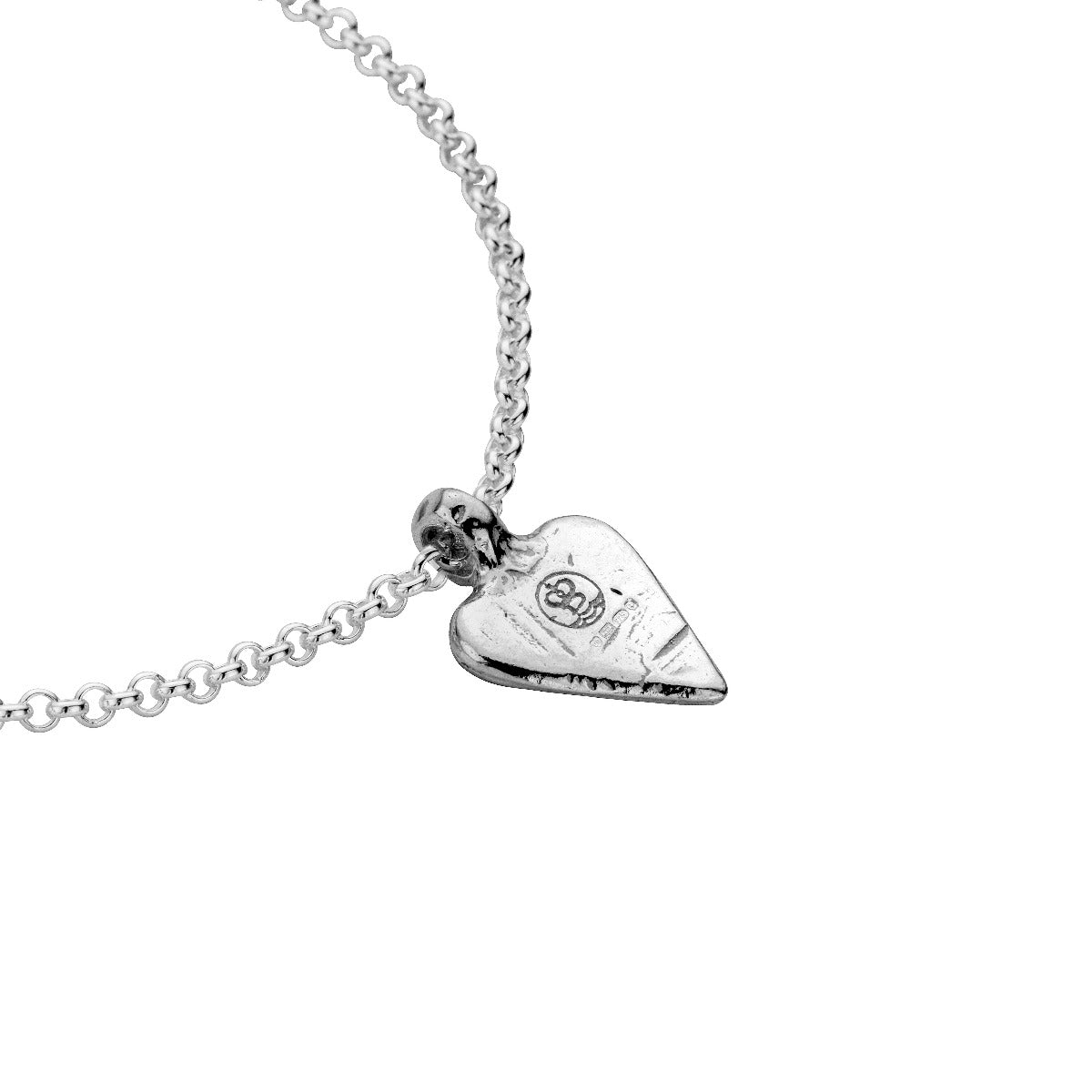 Silver Mini Heart Chain Bracelet