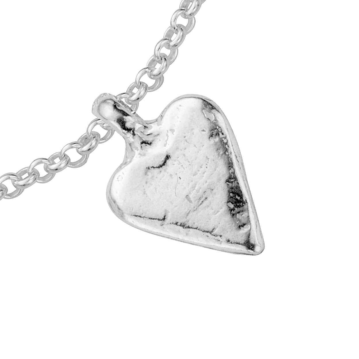 Silver Mini Heart Chain Bracelet