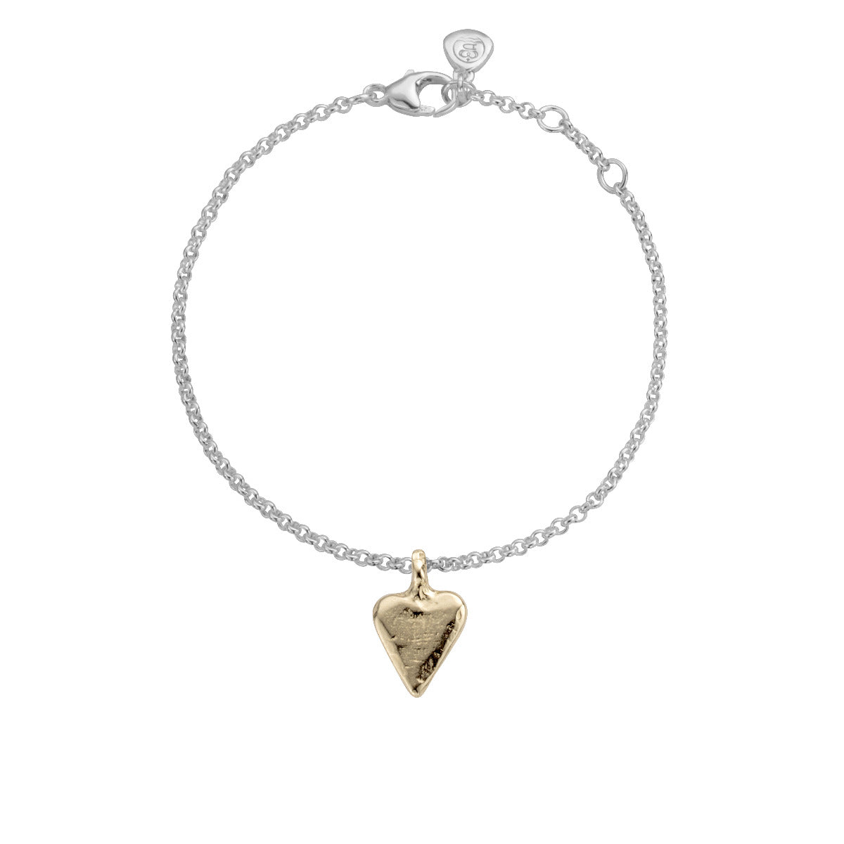 Silver & Gold Mini Heart Chain Bracelet