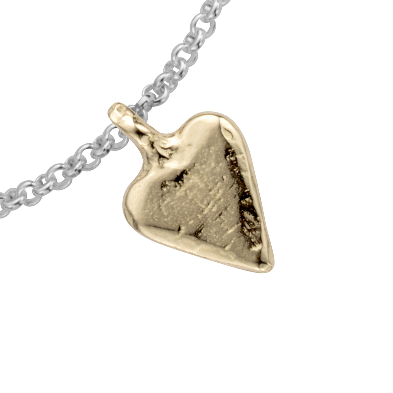 Silver & Gold Mini Heart Chain Bracelet