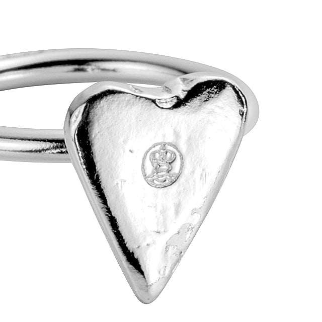 Silver Mini Heart Love Struck Ring