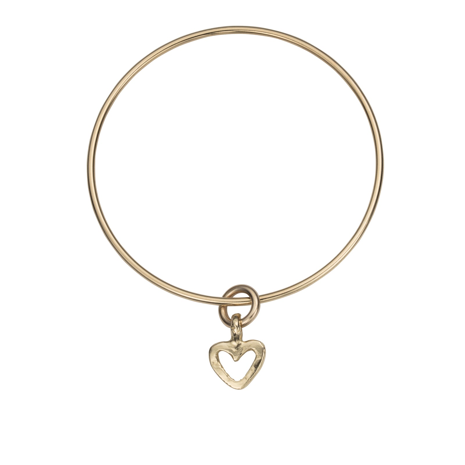 Gold Mini Open Heart Bangle