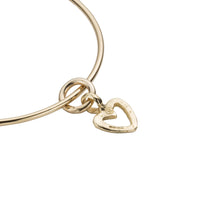 Gold Mini Open Heart Bangle