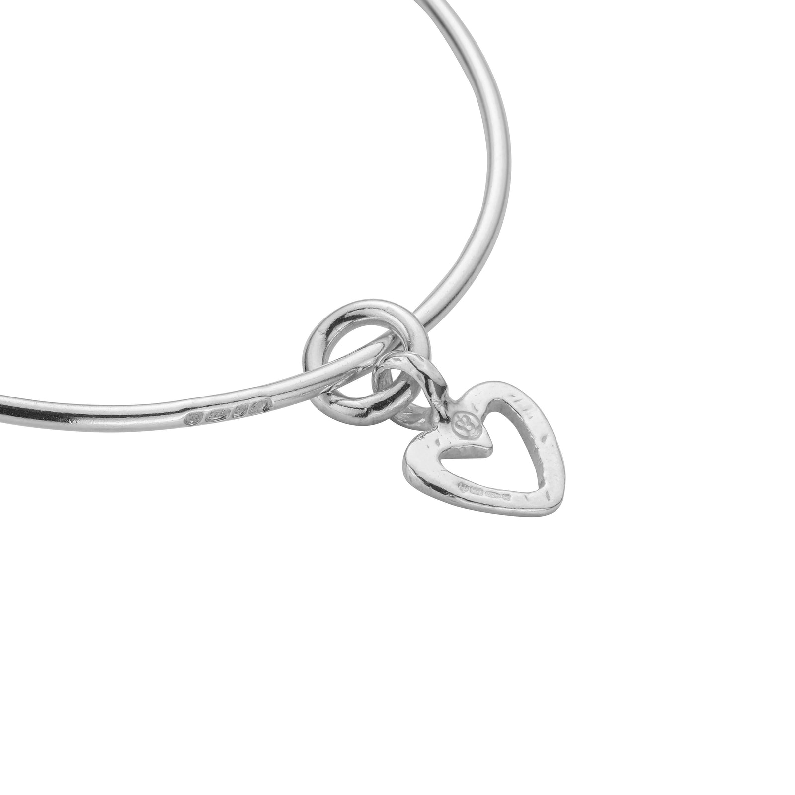 Silver Mini Open Heart Bangle