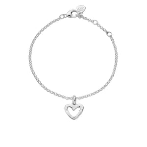 Silver Mini Open Heart Chain Bracelet