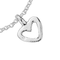 Silver Mini Open Heart Chain Bracelet