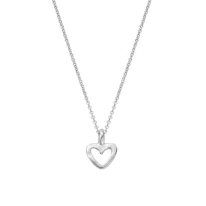 Silver Mini Open Heart Necklace