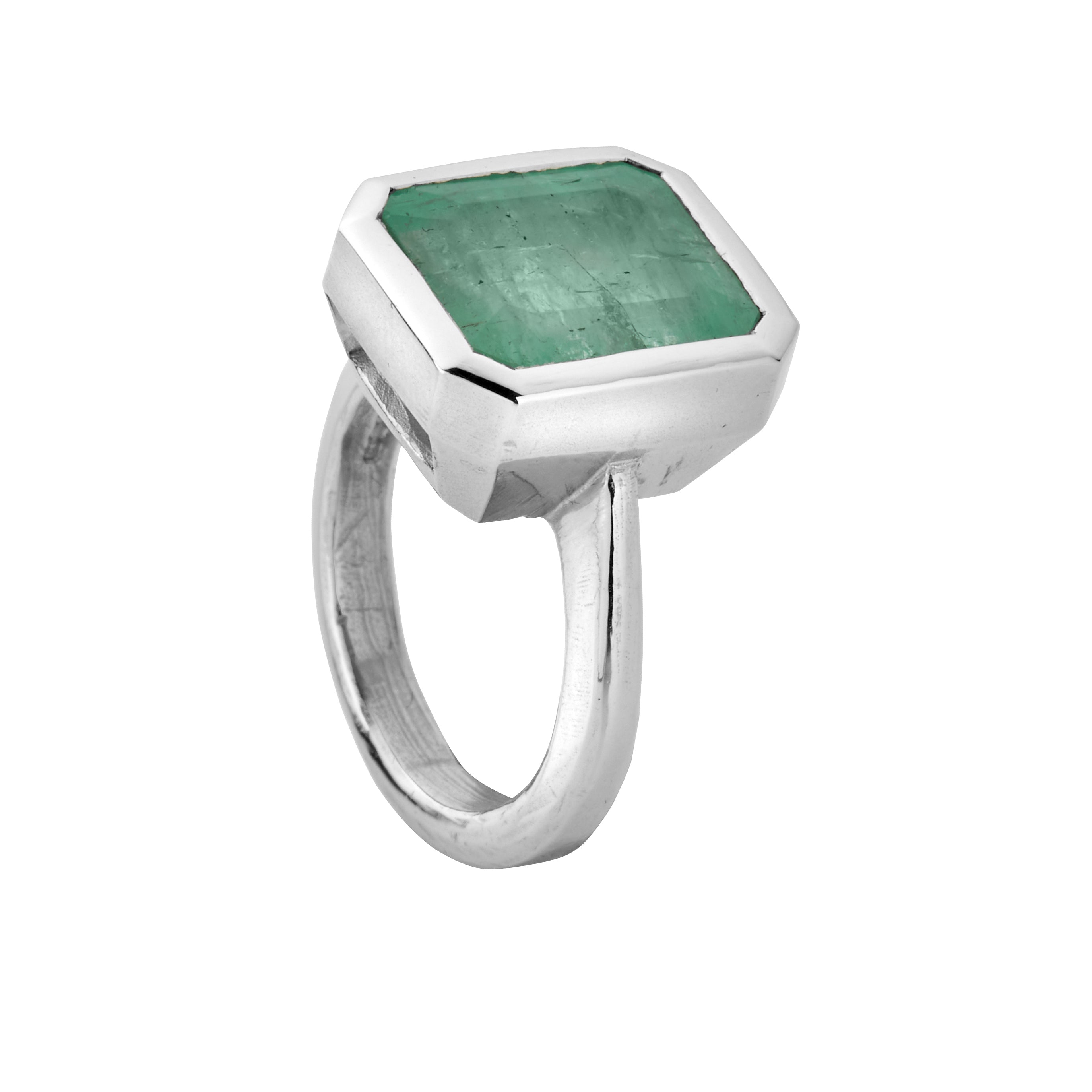 MIRABEL Silver Emerald Ring