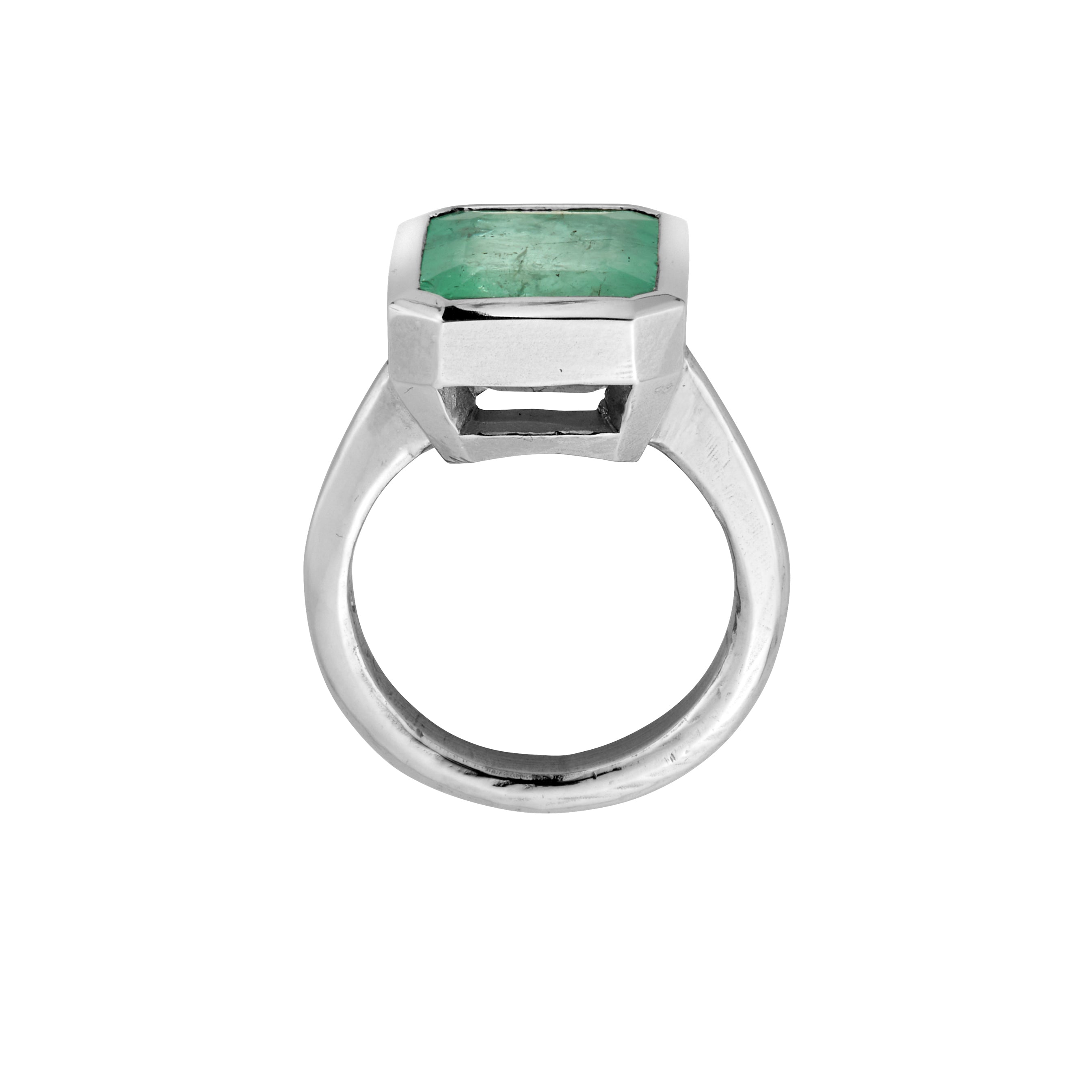 MIRABEL Silver Emerald Ring