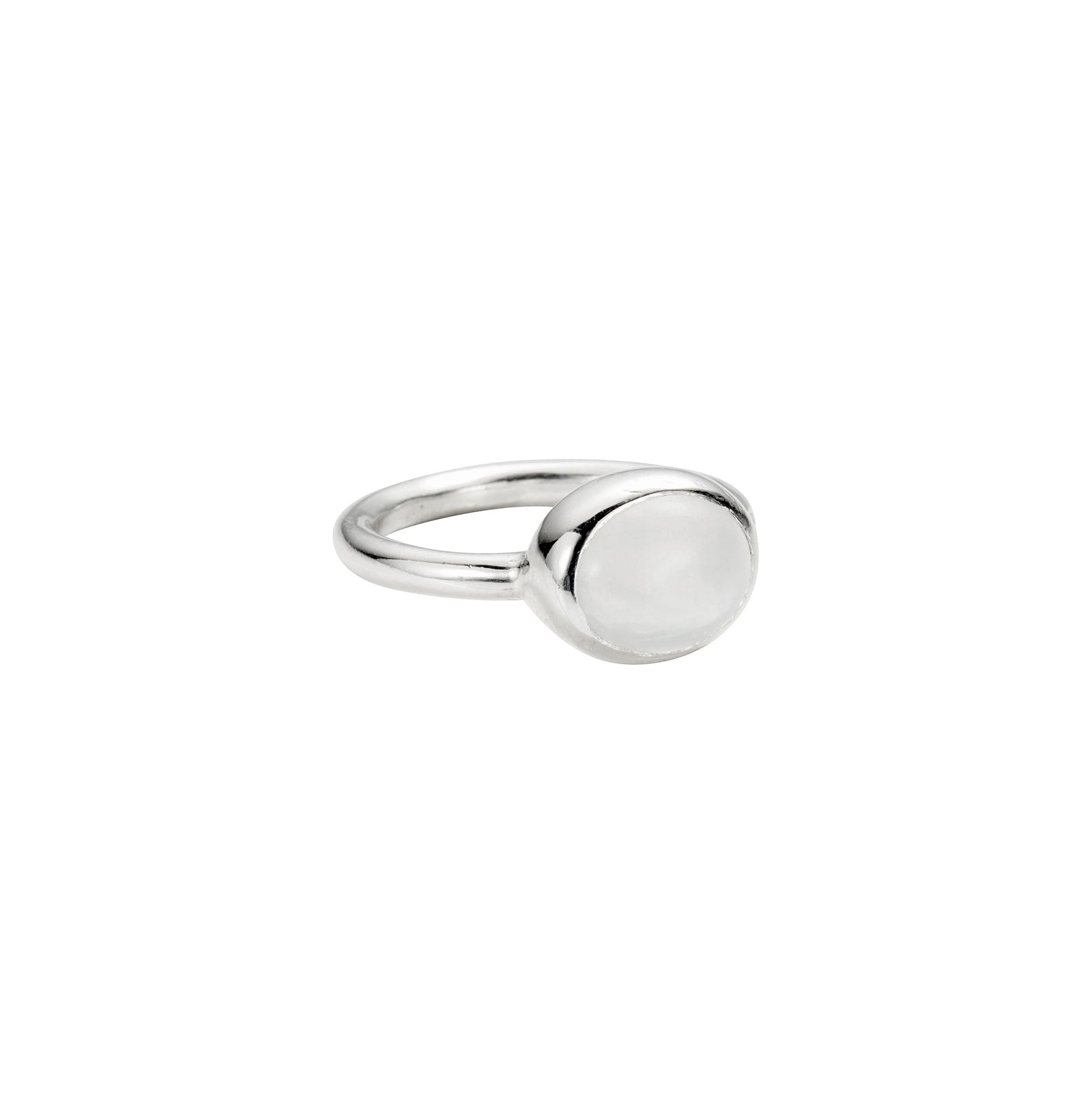 Silver Moonstone Baby Treasure Ring