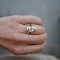 'The Muse' 9ct Gold Pear 2ct Lab Grown Diamond Bezel Engagement Ring