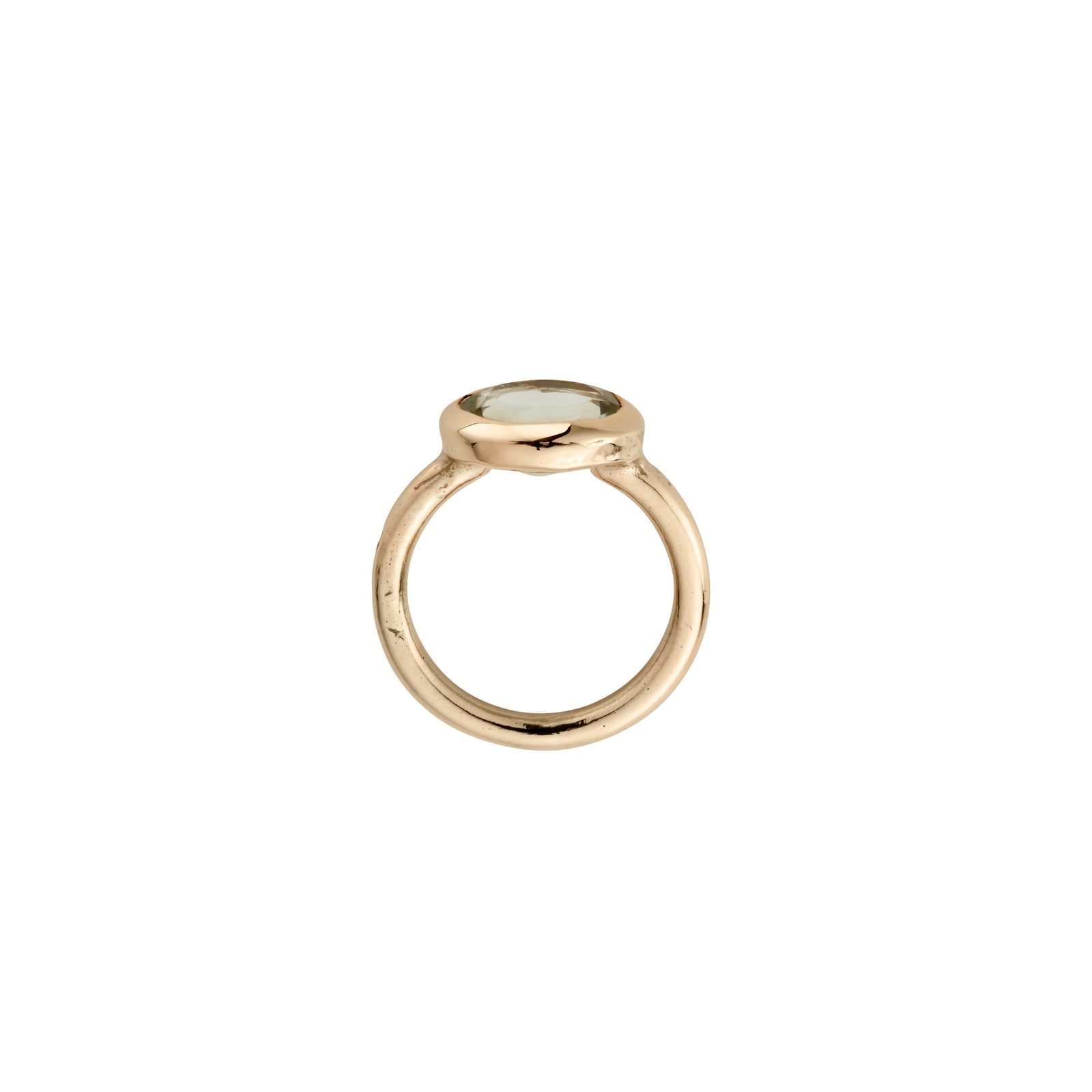 Gold Green Quartz Baby Treasure Ring