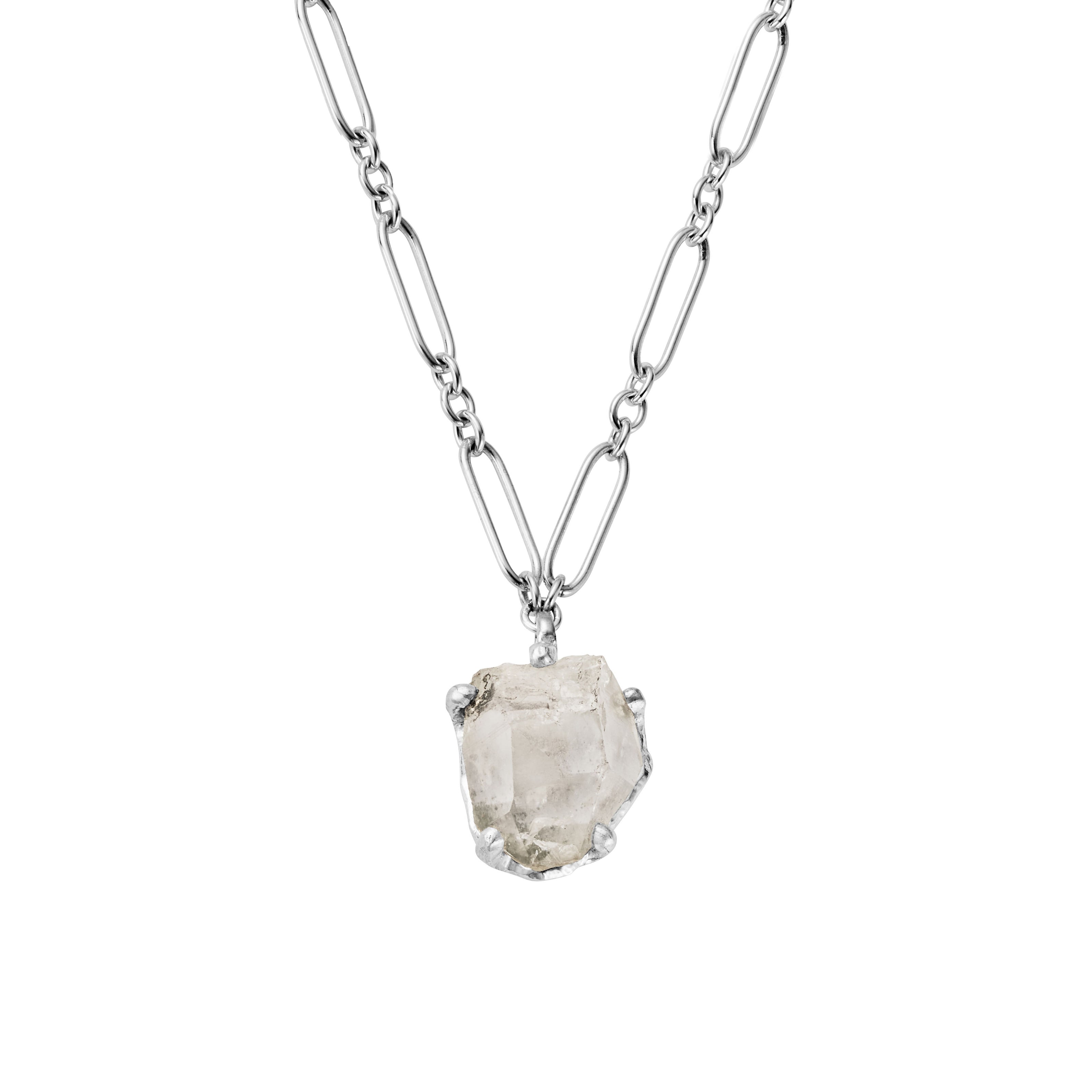 No.25 Silver Rock Crystal Pendant Necklace