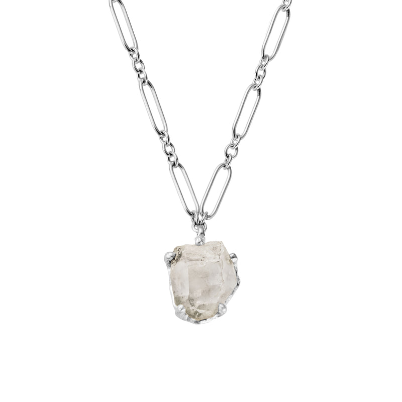 No.25 Silver Rock Crystal Pendant Necklace