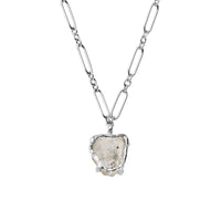No.25 Silver Rock Crystal Pendant Necklace