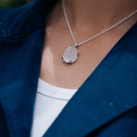 No.32 Silver Rock Crystal Pendant Necklace