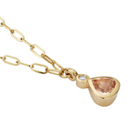 CALANTHE Gold Peach Sapphire & Diamond Necklace