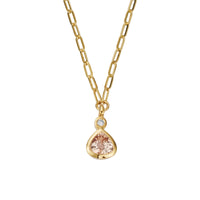 CALANTHE Gold Peach Sapphire & Diamond Necklace