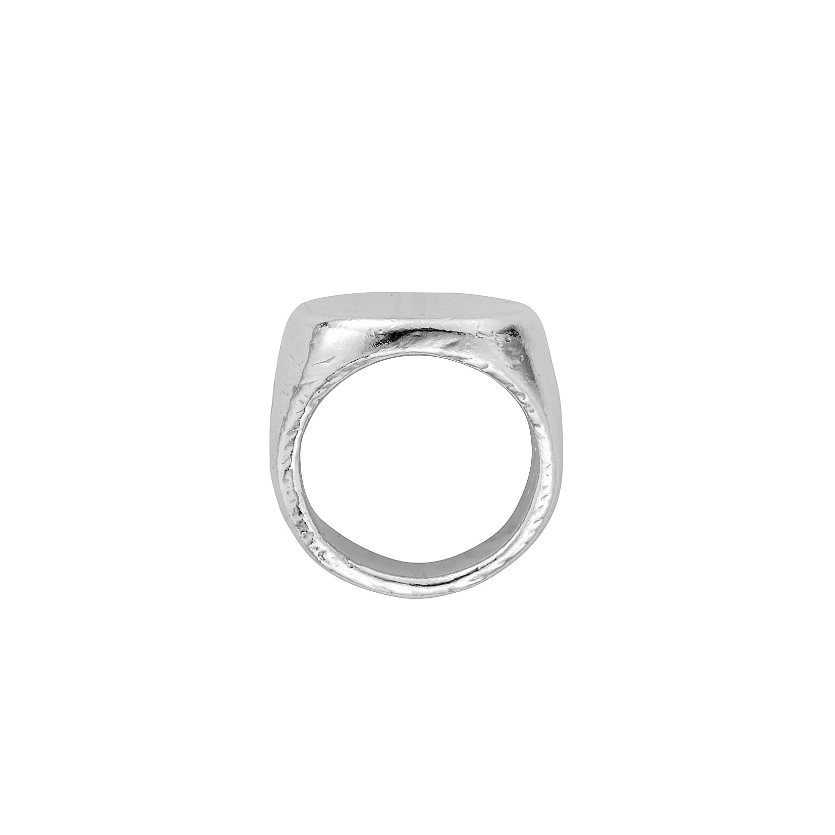 Silver Pebble Signet Ring