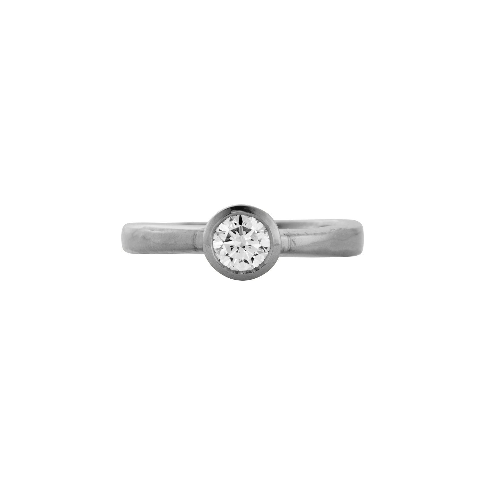 'The Eternity' Platinum Round 0.5ct Lab Grown Diamond Bezel Engagement Ring