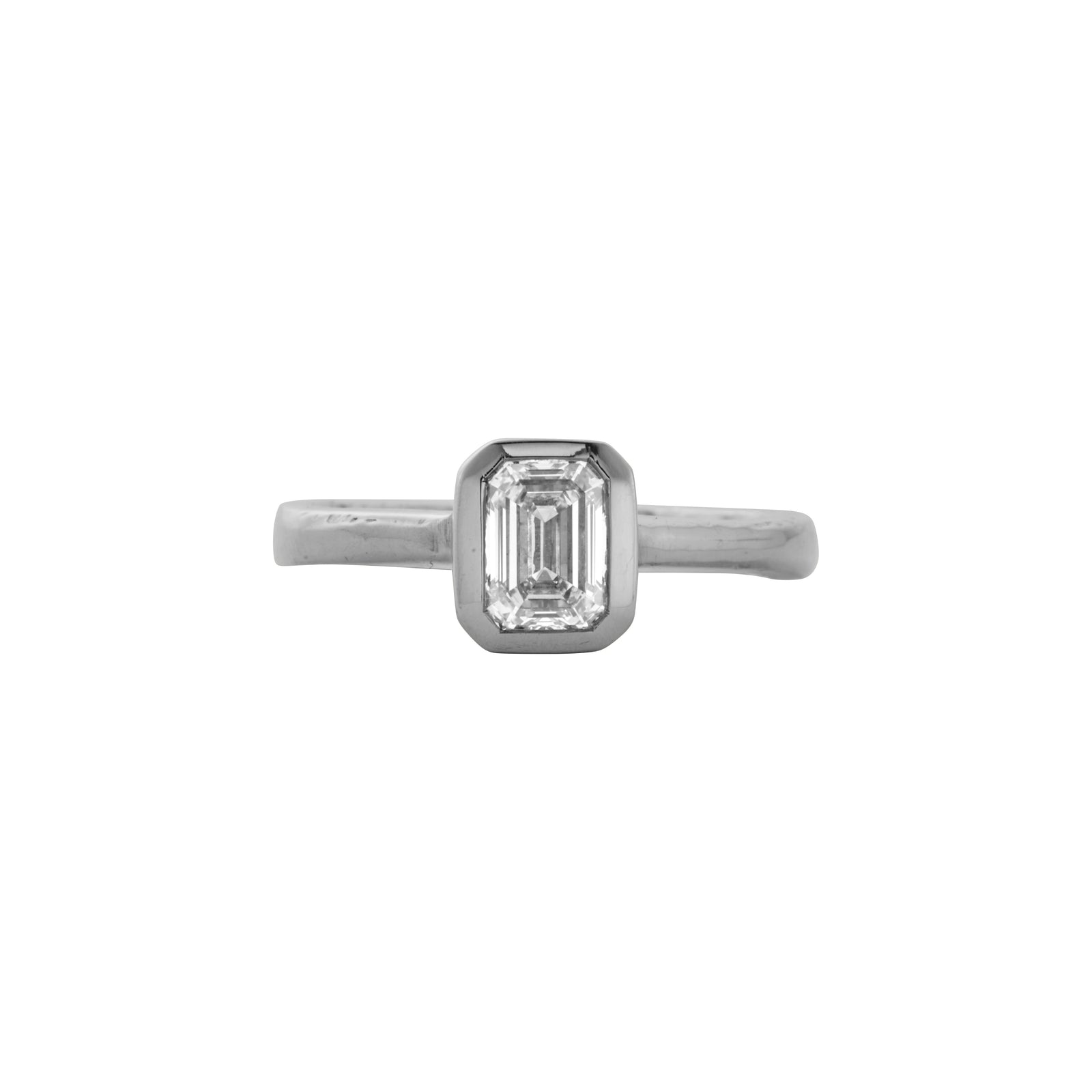 'The Heirloom' Platinum Emerald 1ct Lab Grown Diamond Bezel Engagement Ring