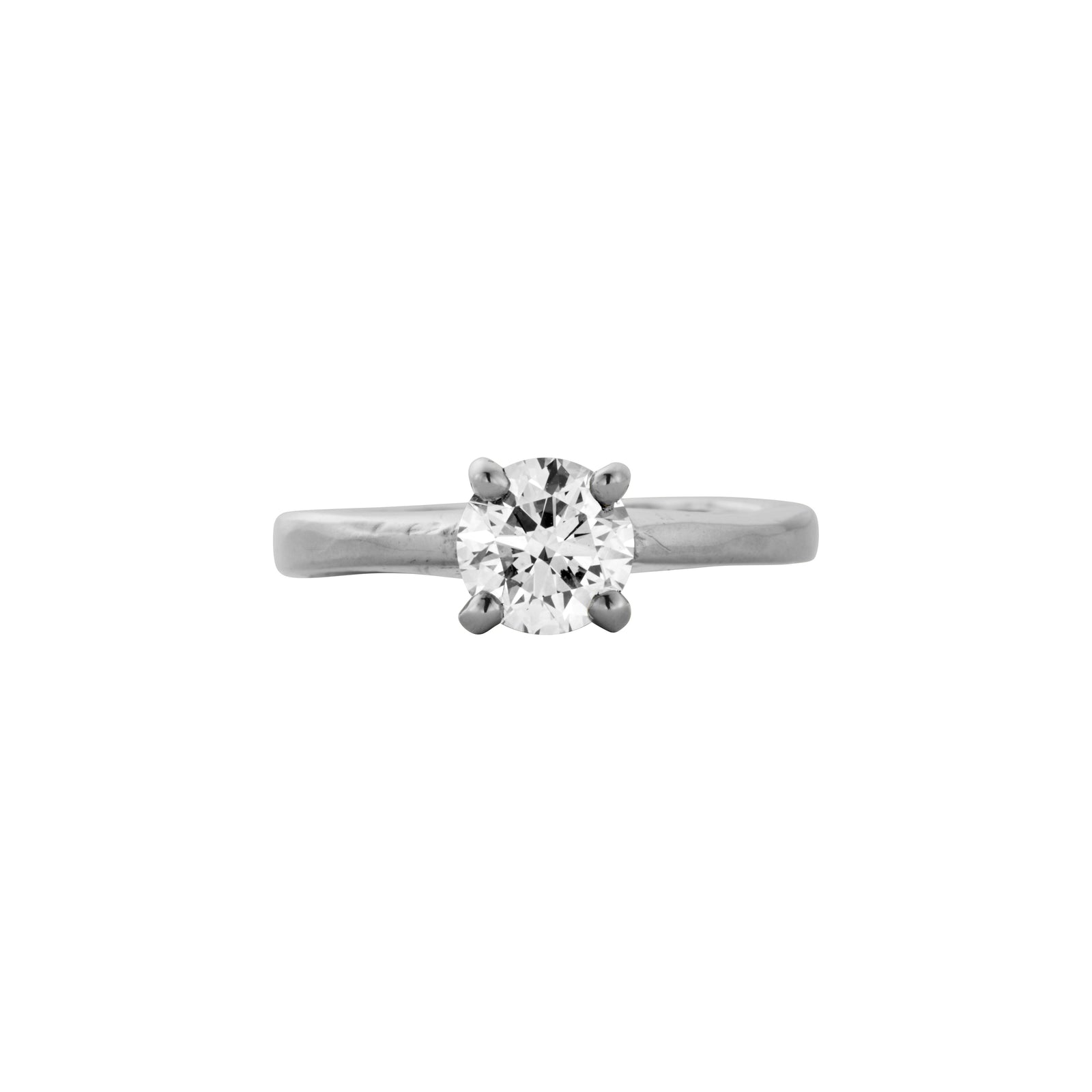 'The Eternity' Platinum Round 1ct Natural Diamond Claw Engagement Ring