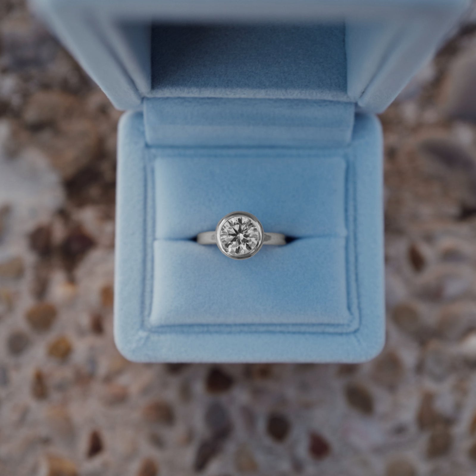 'The Eternity' Platinum Round 2ct Lab Grown Diamond Bezel Engagement Ring