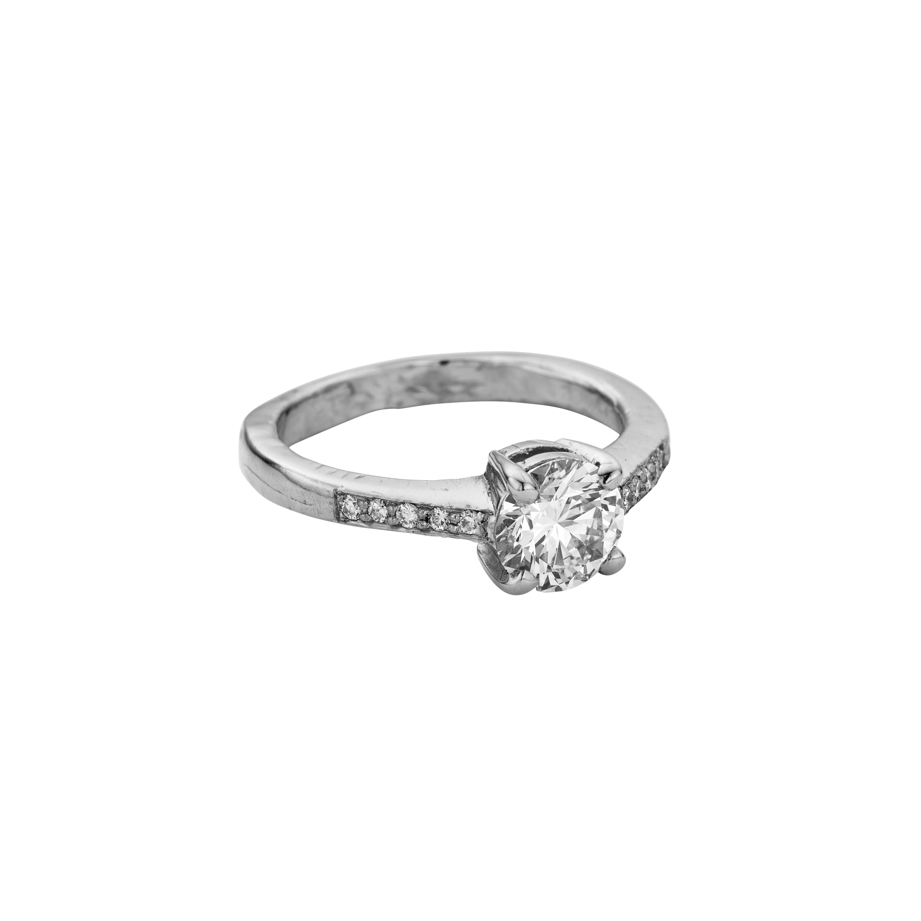 'The Eternity' Platinum Round 1ct Natural Diamond Claw Engagement Ring