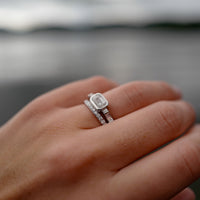 Platinum Pavé Set Diamond Mini Posey Ring