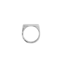 Silver Rectangle Signet Ring with Handwriting