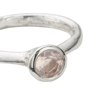 Silver Rose Quartz Baby Stone Ring