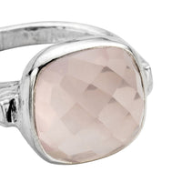 Silver Rose Quartz Crystal Ring