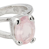 Silver Rose Quartz Maxi Claw Ring