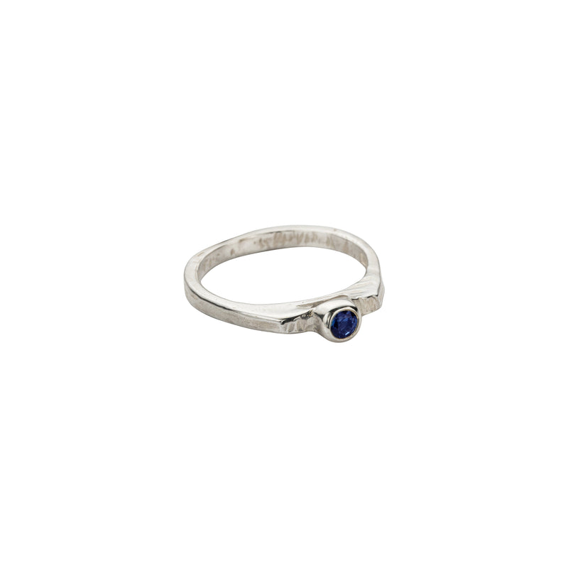 Silver Sapphire Promise Ring