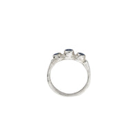 Silver Sapphire Trinity Ring