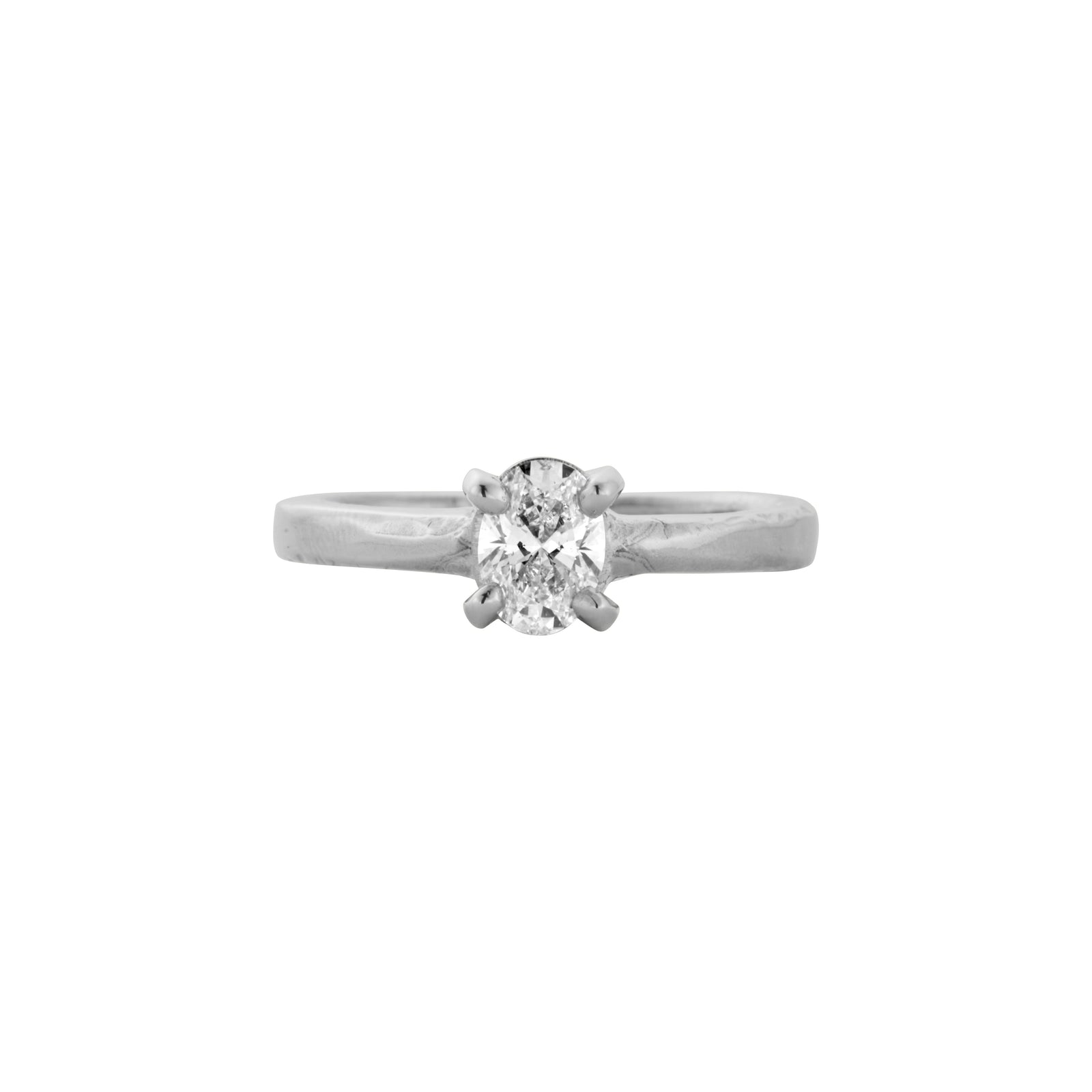 'The Story' Silver Oval 0.5ct Natural Diamond Claw Engagement Ring