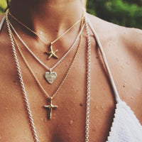 Gold Medium Cross Necklace